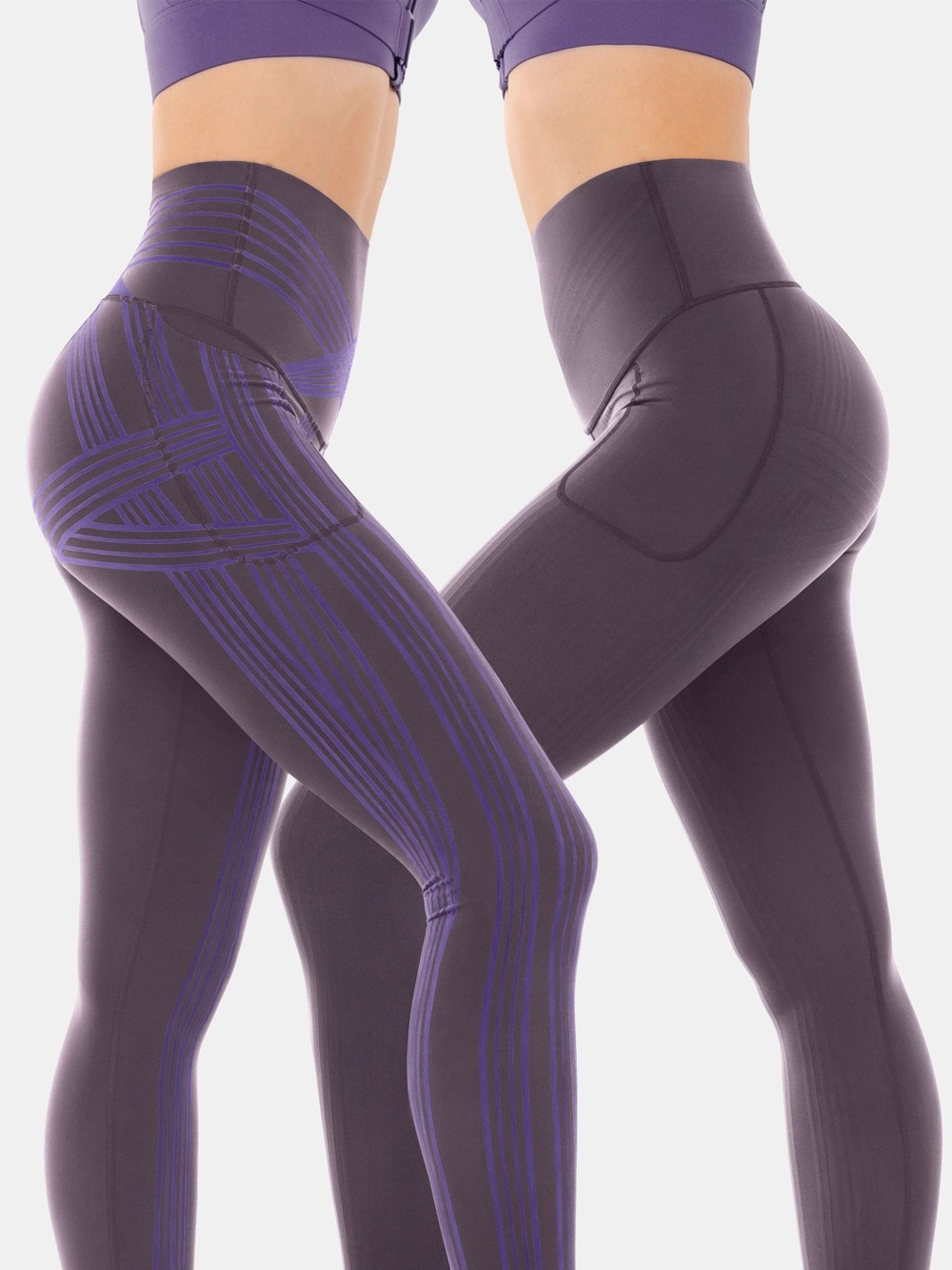 Fanka Body Sculpt Reversible Compression Leggings S Purple High Waist NWOT